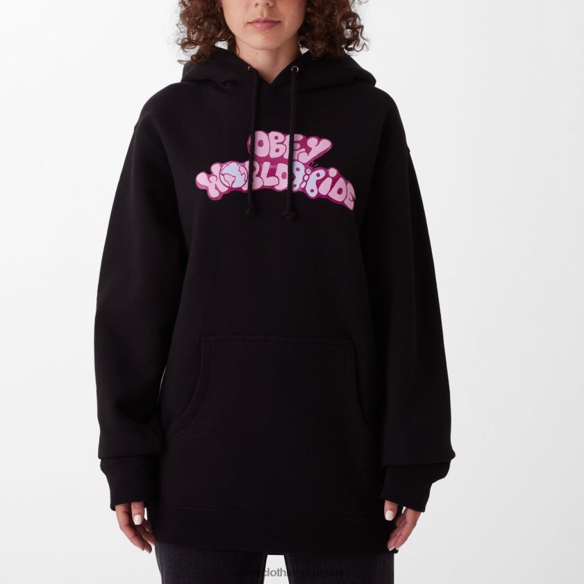 OBEY negro mujer sudadera con capucha mariposa mundial ii 28XT8J713