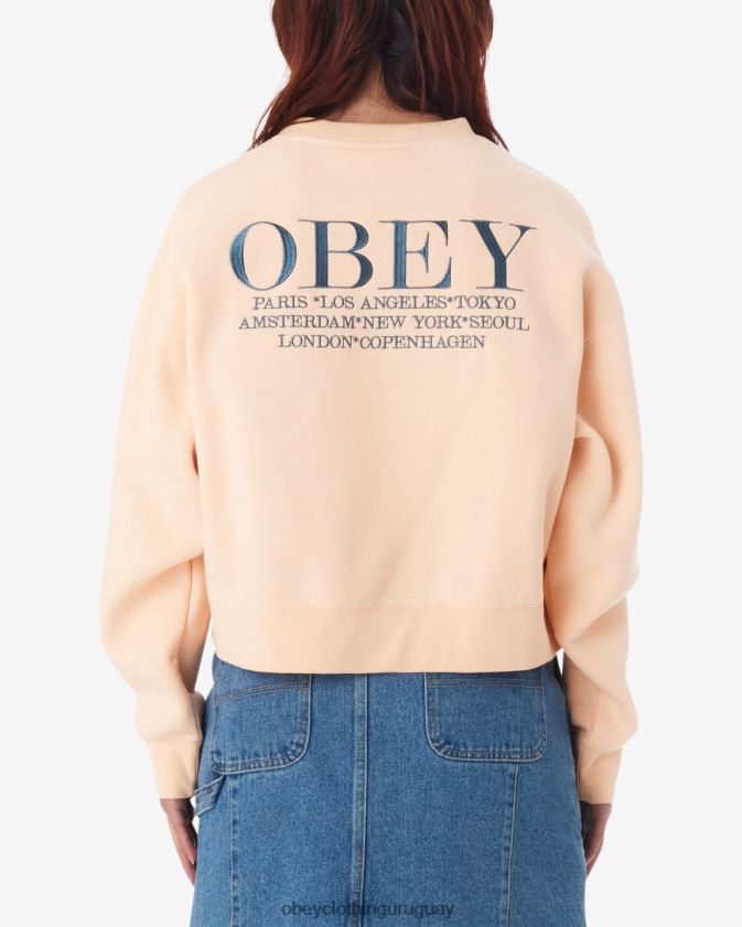 OBEY parfait de durazno mujer ciudades cuello redondo 28XT8J590