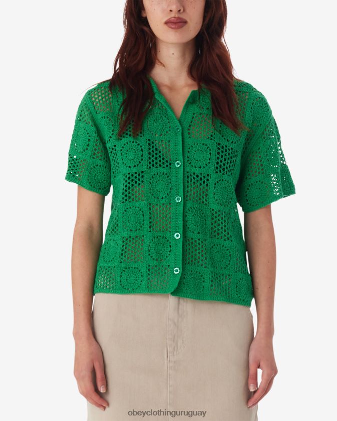 OBEY primavera verde mujer suéter de punto de crochet agatha 28XT8J578