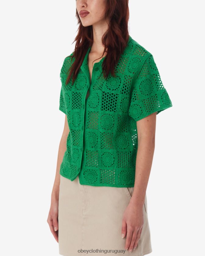 OBEY primavera verde mujer suéter de punto de crochet agatha 28XT8J578