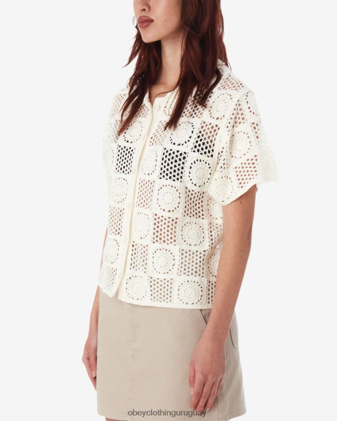 OBEY sin blanquear mujer suéter de punto de crochet agatha 28XT8J579