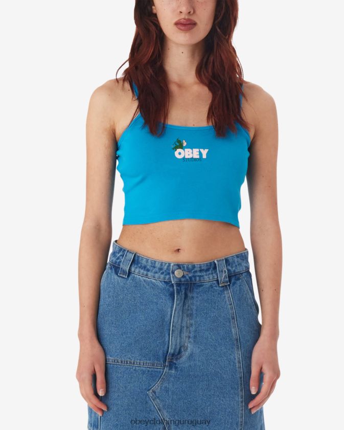 OBEY danubio azul mujer Camiseta sin mangas corta con tirantes finos y hada sentada 28XT8J628