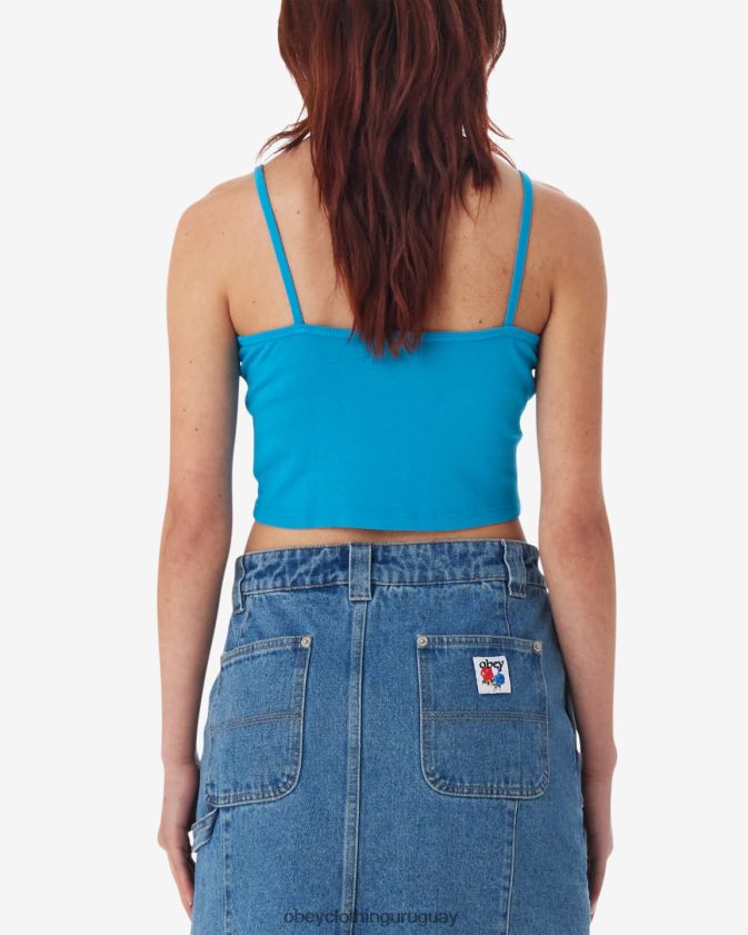 OBEY danubio azul mujer Camiseta sin mangas corta con tirantes finos y hada sentada 28XT8J628