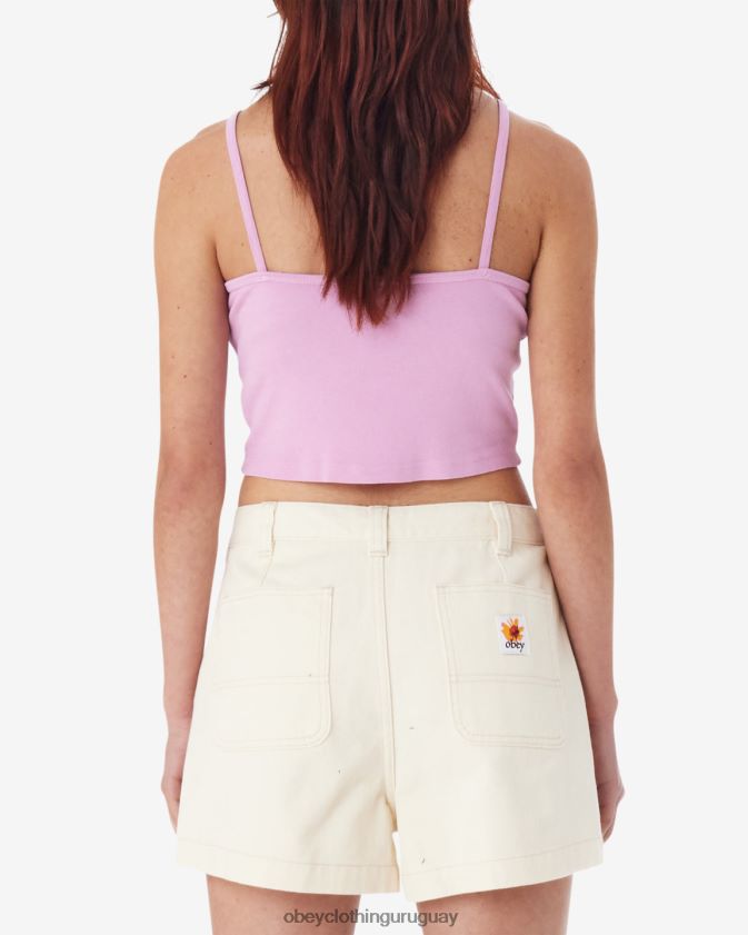OBEY lavanda pastel mujer Camiseta sin mangas con tirantes finos de College Records 28XT8J630