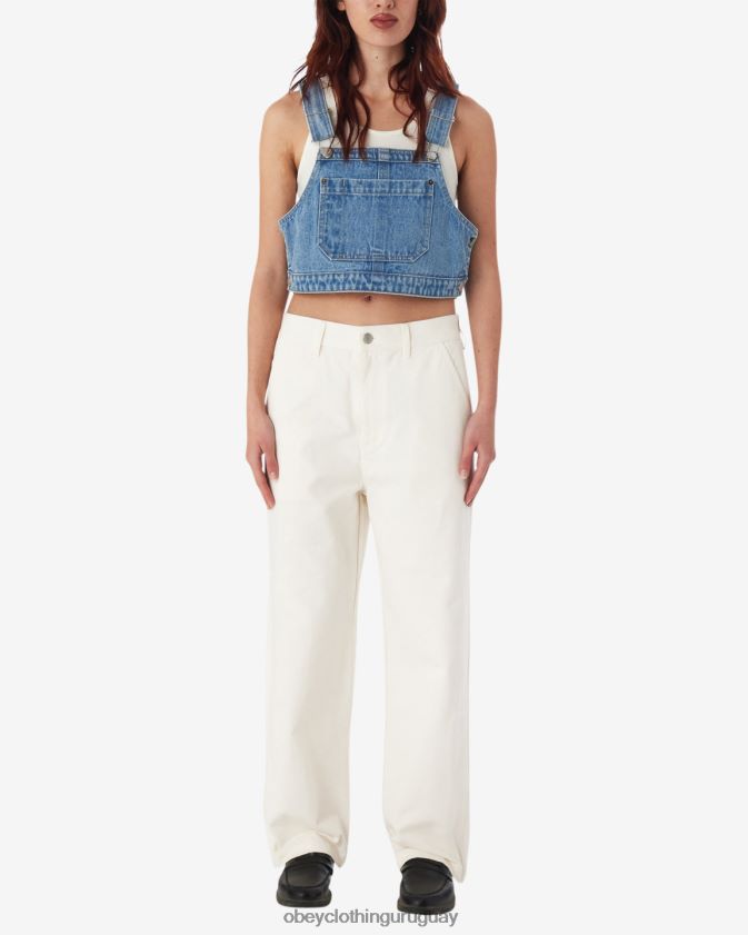 OBEY índigo claro mujer top corto de mezclilla 28XT8J555